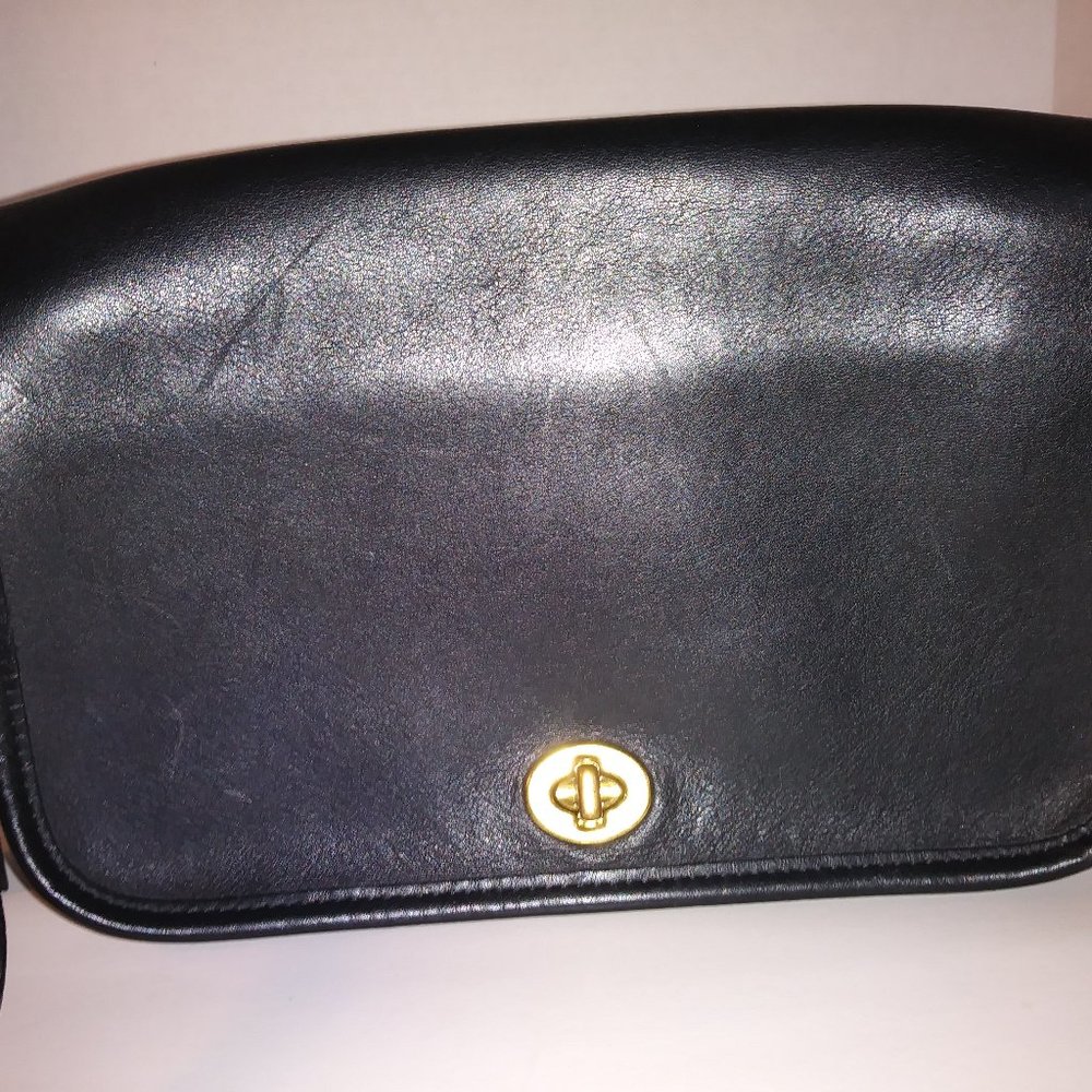 Vintage Coach purse. Black, leather.